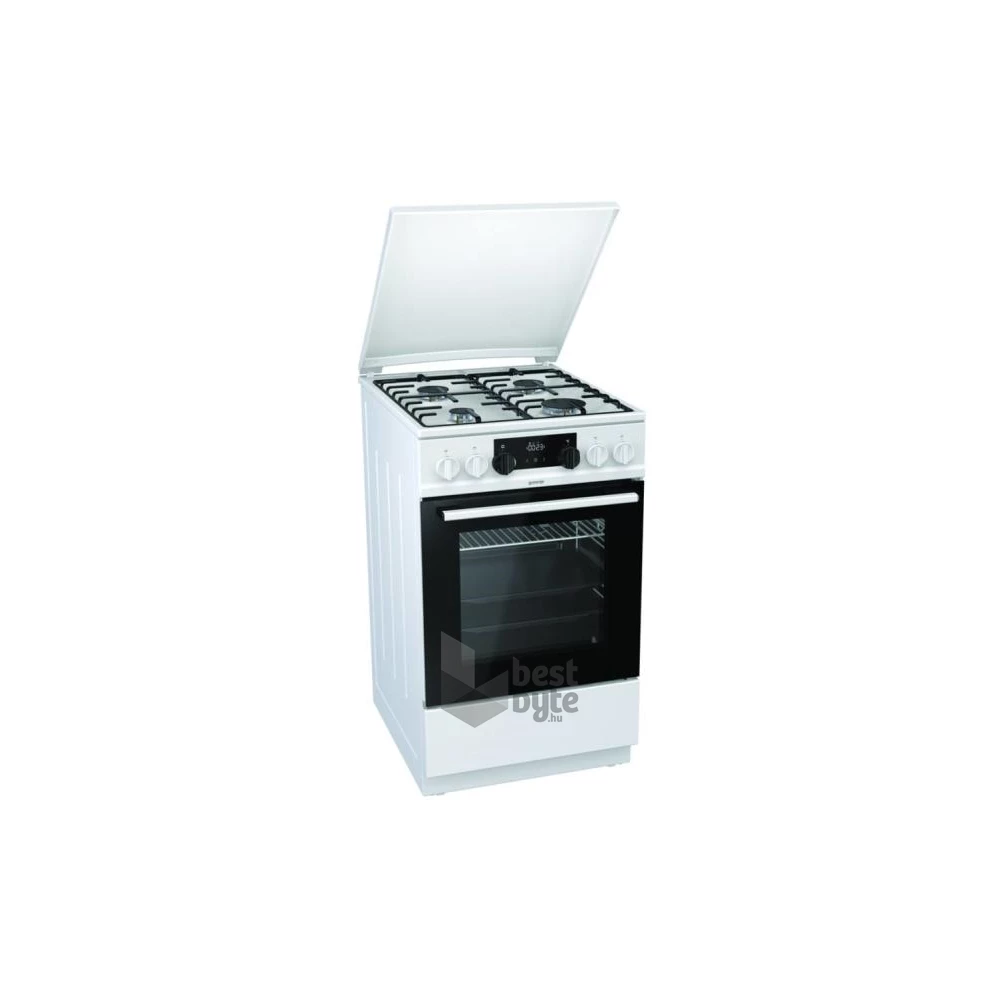 Gorenje K 5352 WH fehér, szabadonálló, gáz, kombinált, főzőzóna: 4, sütő:70L, grill, tűzhely