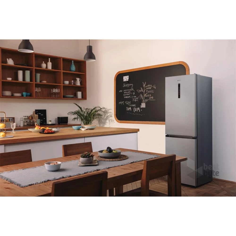 Gorenje N6A2XL4 inox, alulfagyasztós, Hűtő:204L, Fagyasztó:96L, No frost Plus hűtőszekrény