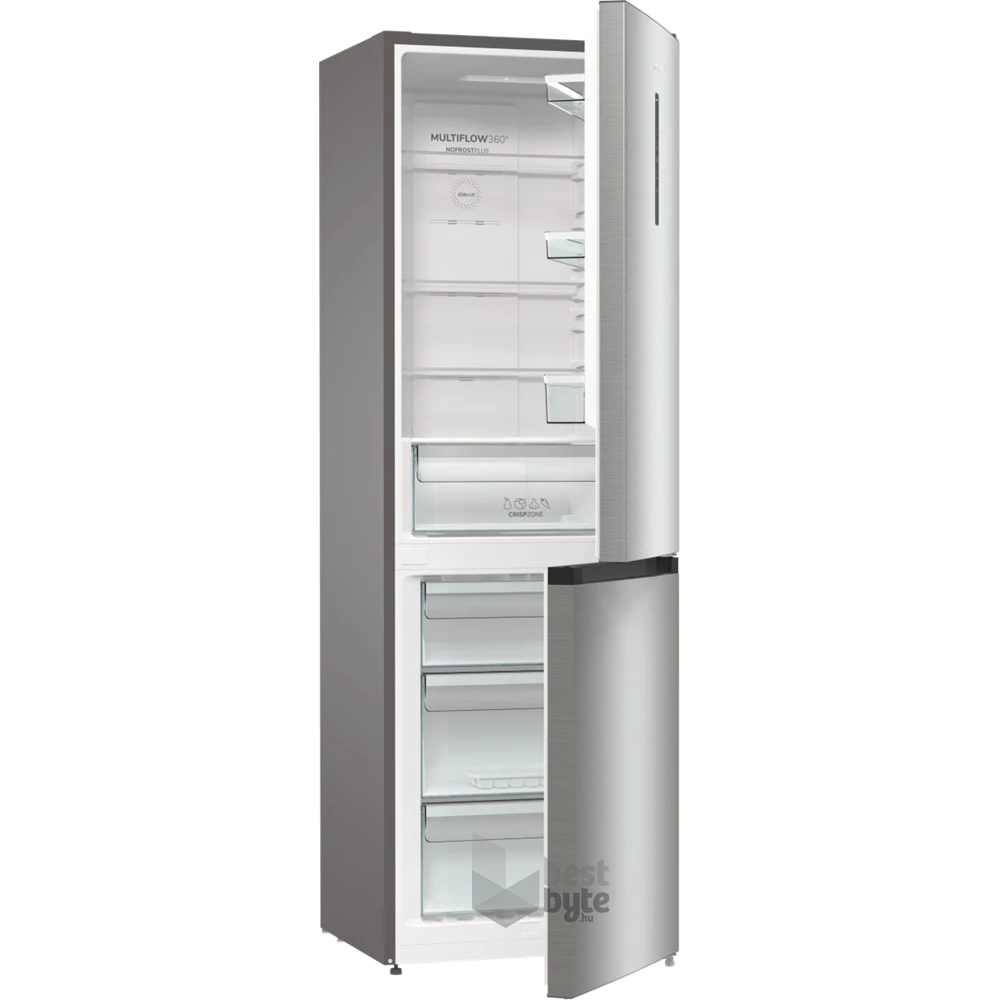 Gorenje N6A2XL4 inox, alulfagyasztós, Hűtő:204L, Fagyasztó:96L, No frost Plus hűtőszekrény