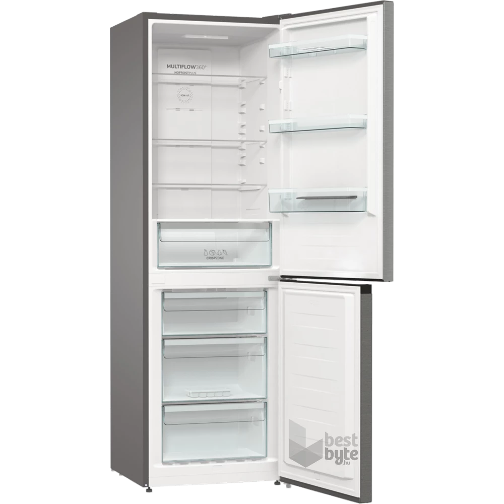 Gorenje N6A2XL4 inox, alulfagyasztós, Hűtő:204L, Fagyasztó:96L, No frost Plus hűtőszekrény