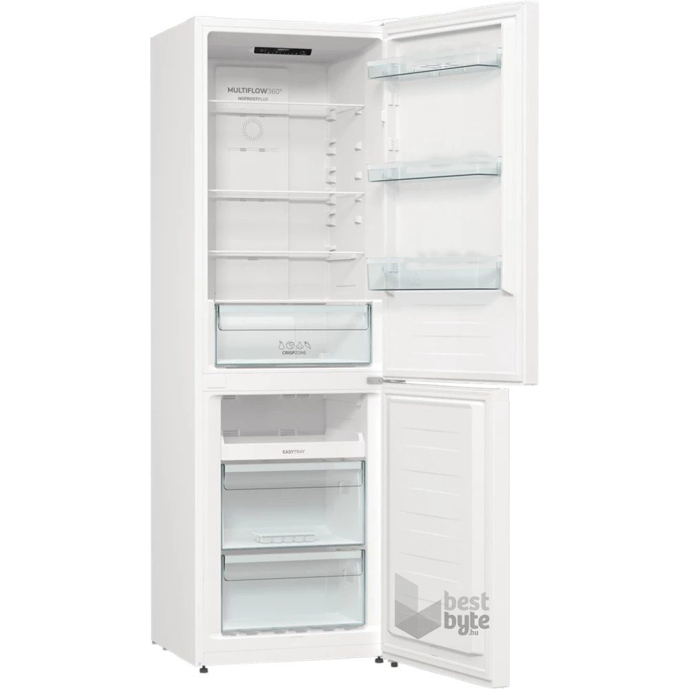 Gorenje NRK6191PW4 fehér, alulfagyasztós, Hűtő:204L, Fagyasztó:96L, No frost Plus hűtőszekrény