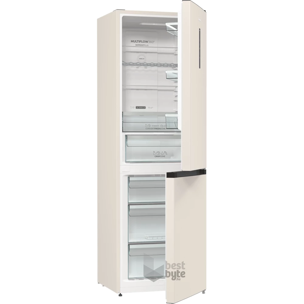 Gorenje NRK6192AC4 bézs, alulfagyasztós, Hűtő:204L, Fagyasztó:96L, No frost Plus hűtőszekrény