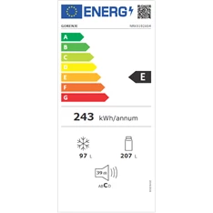 Gorenje NRK6192AS4 inox alulfagyasztós hűtőszekrény