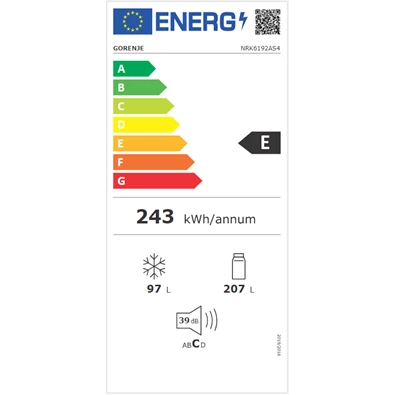 Gorenje NRK6192AS4 inox alulfagyasztós hűtőszekrény