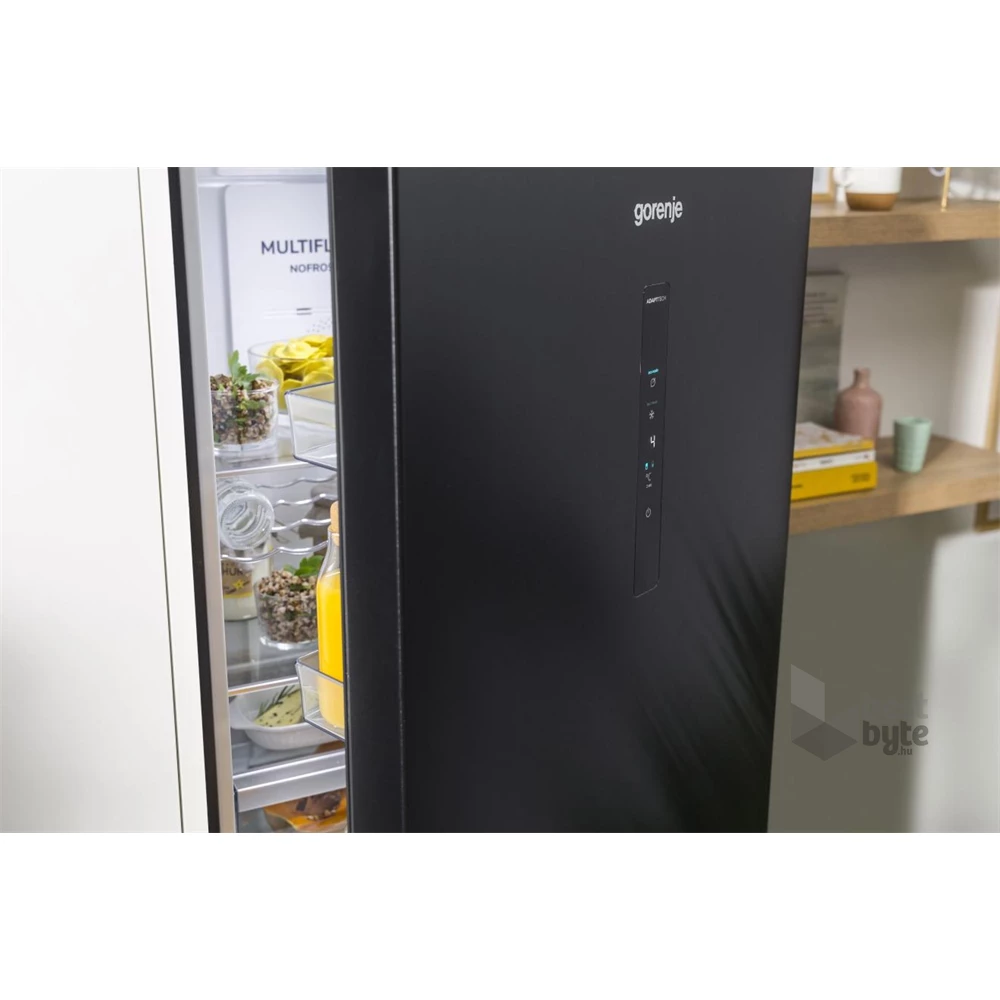 Gorenje NRK619EABXL4 fekete, alulfagyasztós, Hűtő:204L, Fagyasztó:96L, No frost Plus hűtőszekrény