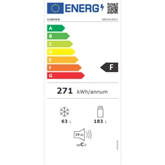 Gorenje NRKI4182P1 fehér, alulfagyasztós, beépíthető, Hűtő:183L, Fagyasztó:63L, No frost hűtőszekrény