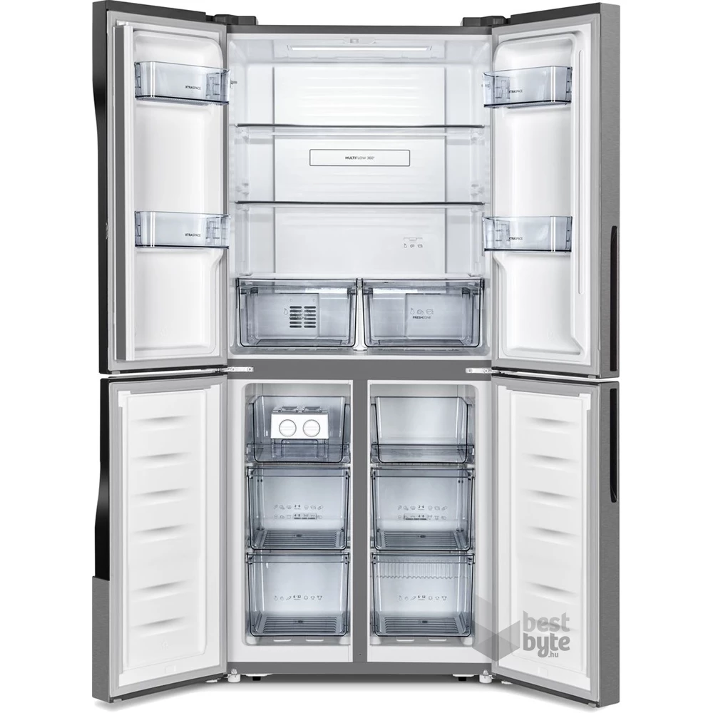 Gorenje NRM8181MX Multi Door szürke, Side-by-Side, Hűtő:256L, Fagyasztó:149L, No frost hűtőszekrény