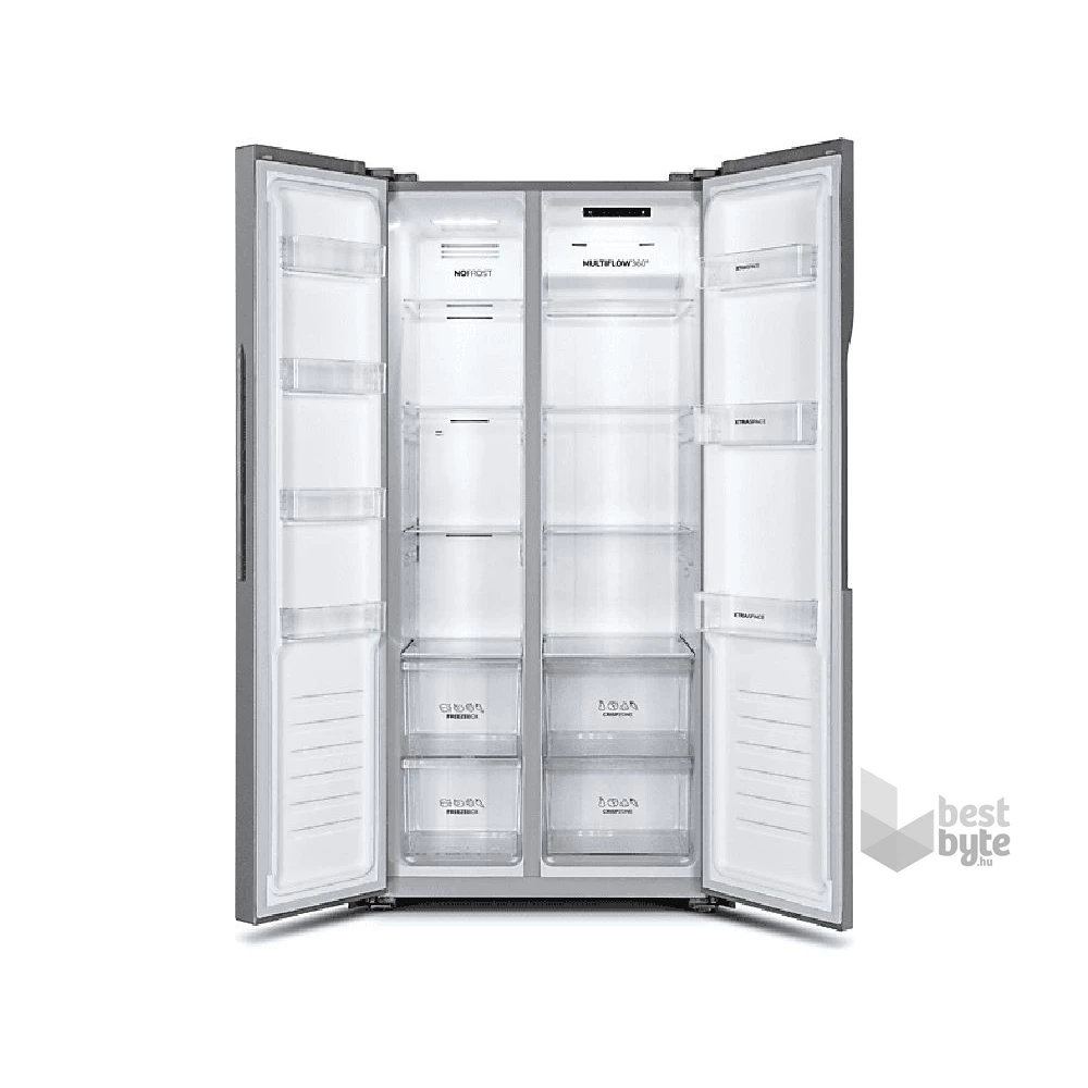 Gorenje NRS8182KX ezüst, Side-by-Side, Hűtő:266L, hűtőszekrény