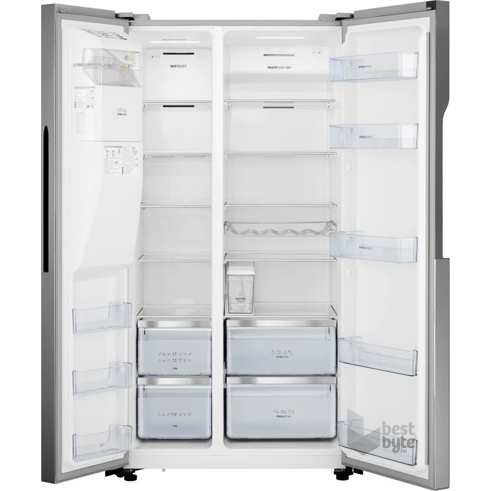 Gorenje NRS9181VX szürke, Side-by-Side, Hűtő:371L, Fagyasztó:185L, No frost Plus hűtőszekrény