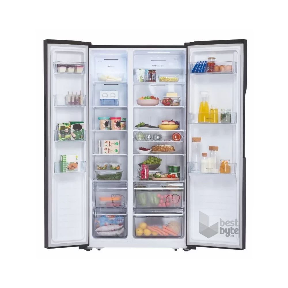 Gorenje NRS918EMB fekete, Side-by-Side, Hűtő:334L, Fagyasztó:185L, No frost Plus hűtőszekrény