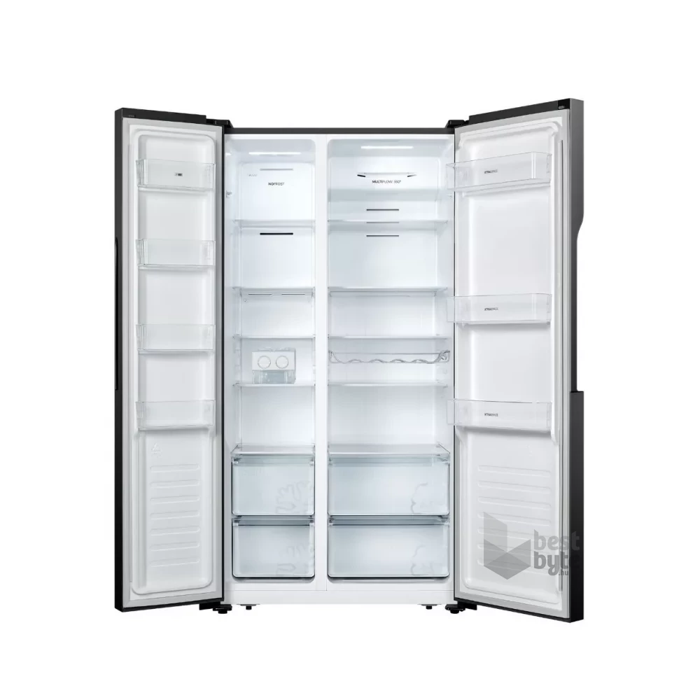 Gorenje NRS918EMB fekete, Side-by-Side, Hűtő:334L, Fagyasztó:185L, No frost Plus hűtőszekrény