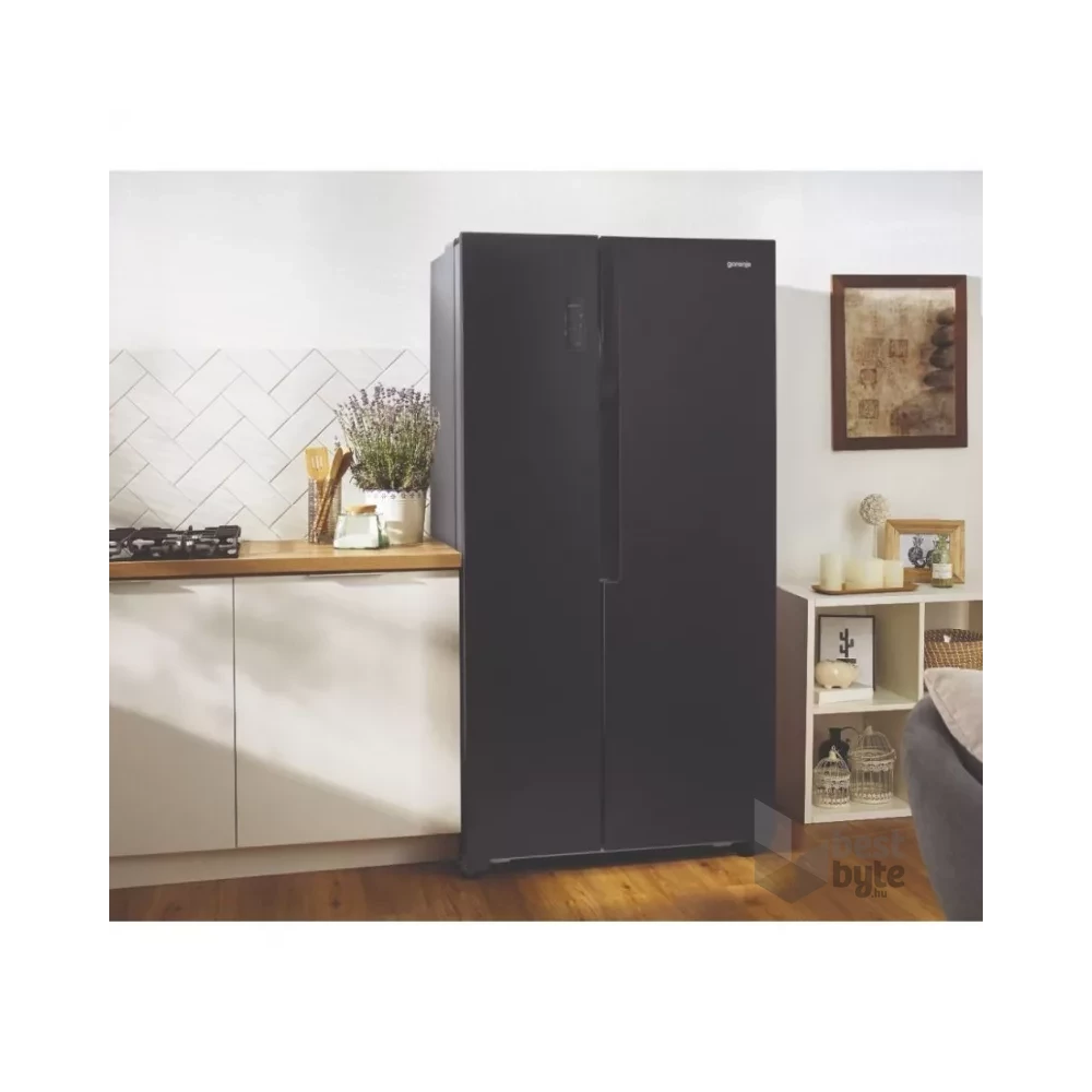 Gorenje NRS918EMB fekete, Side-by-Side, Hűtő:334L, Fagyasztó:185L, No frost Plus hűtőszekrény