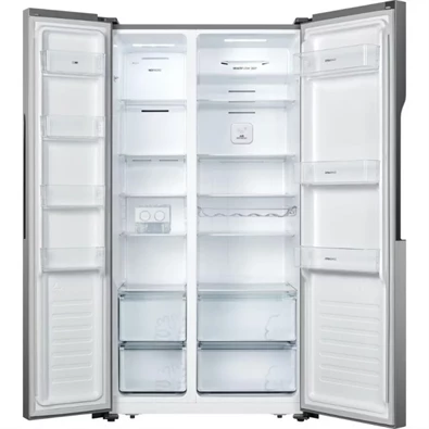 Gorenje NRS918FMX szürke, Side-by-Side, Hűtő:334L, Fagyasztó:185L, No frost Plus hűtőszekrény