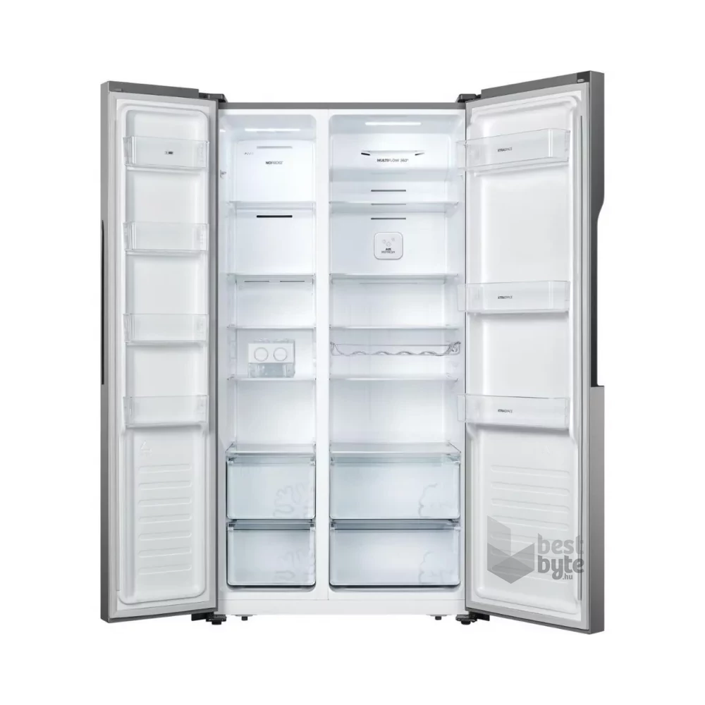 Gorenje NRS918FMX szürke, Side-by-Side, Hűtő:334L, Fagyasztó:185L, No frost Plus hűtőszekrény