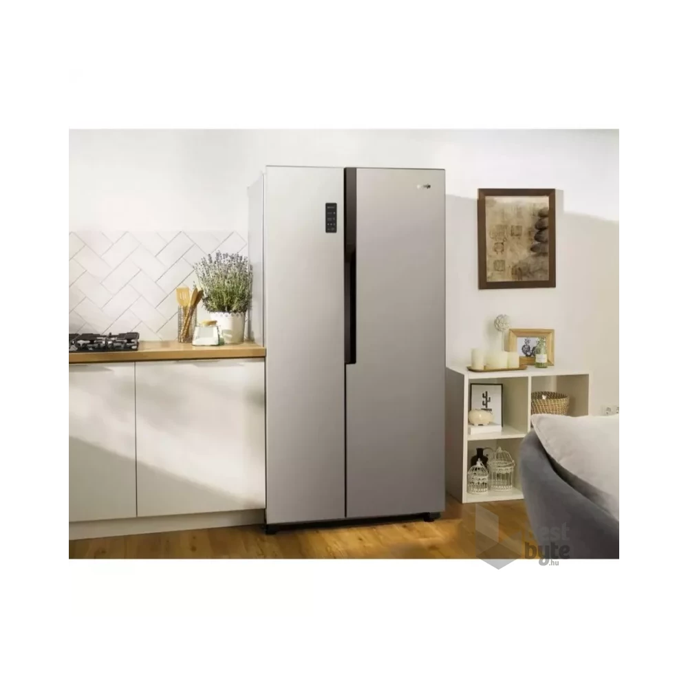 Gorenje NRS918FMX szürke, Side-by-Side, Hűtő:334L, Fagyasztó:185L, No frost Plus hűtőszekrény