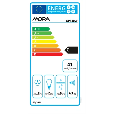 Mora OP530W fehér, hagyományos, méret:50cm, zajszint:63dB, páraelszívó