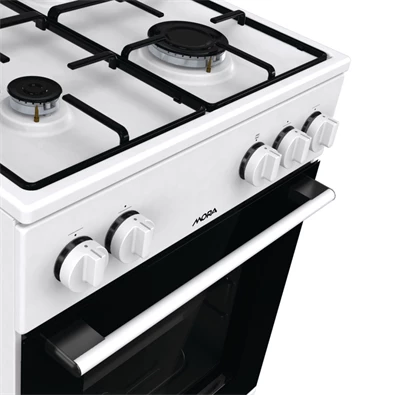 Mora P2241AW1 fehér, szabadonálló, gáz, kombinált, főzőzóna:4, sütőtér:61L, tűzhely