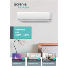 Gorenje Pandora 2,6KW split klíma csepptálca fűtéssel, beépített WIFI PANDORA26 KG