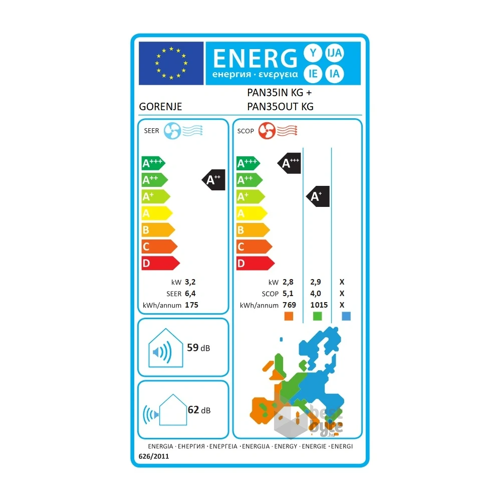 Gorenje Pandora 3,5KW split klíma csepptálca fűtéssel, beépített WIFI PANDORA35 KG