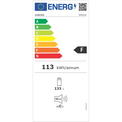 Gorenje R491PW fehér, egyajtós, Hűtő:130L, hűtőszekrény
