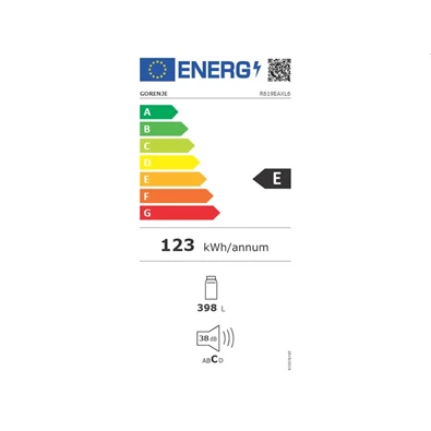 Gorenje R619EAXL6 inox, egyajtós, Hűtő:398L, hűtőszekrény