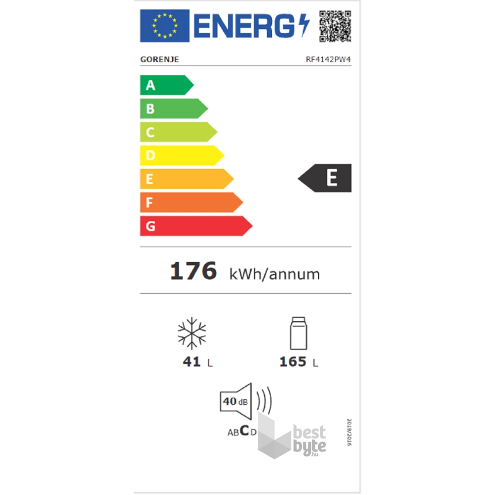 Gorenje RF414EPS4 szürke, felülfagyasztós, Hűtő:165L, Fagyasztó:41L, hűtőszekrény