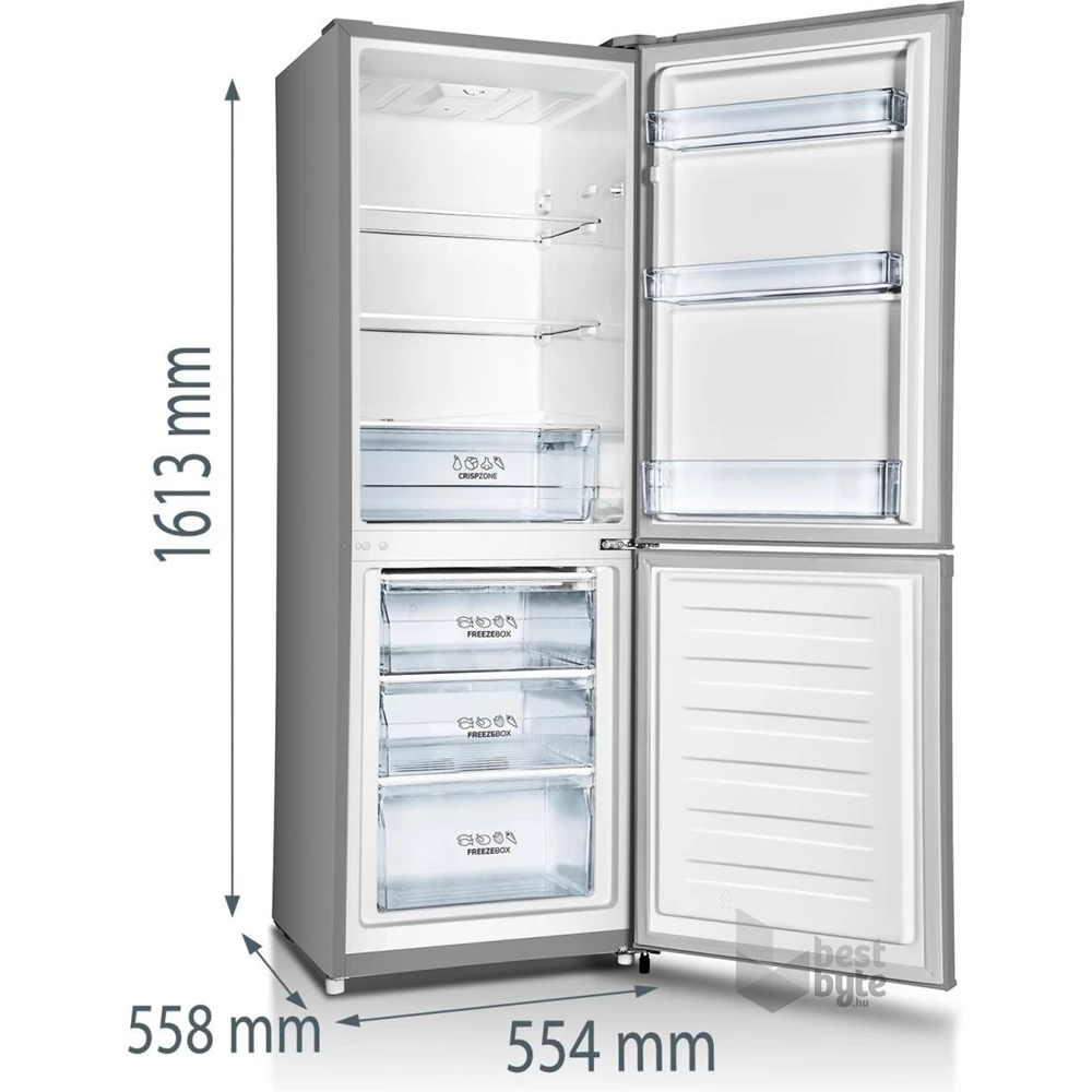 Gorenje RK416EPS4 szürke, alulfagyasztós, Hűtő:159L, Fagyasztó:71L, hűtőszekrény