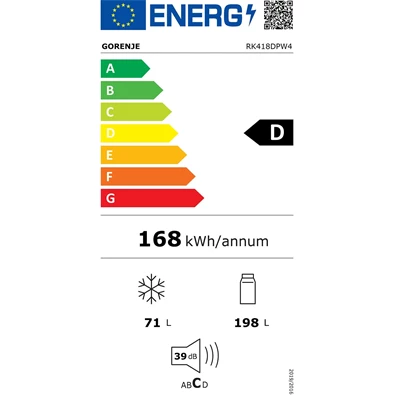 Gorenje RK418DPW4 alulfagyasztós hűtőszekrény