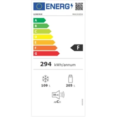 Gorenje RK6191ES4 inox, alulfagyasztós, Hűtő:205L, Fagyasztó:109L, hűtőszekrény (Használt - B)