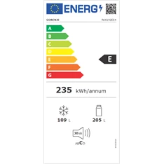 Gorenje RK6192ES4 fémszürke, alulfagyasztós, Hűtő:208L, Fagyasztó:112L, hűtőszekrény