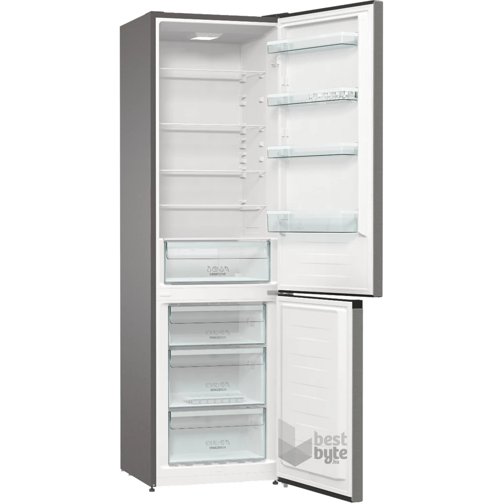 Gorenje RK6202ES4 inox, alulfagyasztós, Hűtő:239L, Fagyasztó:110L, FrostLess hűtőszekrény