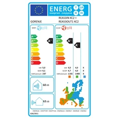 Gorenje Rea 5,3KW split klíma csepptálca fűtéssel, beépített WIFI REA53 KC