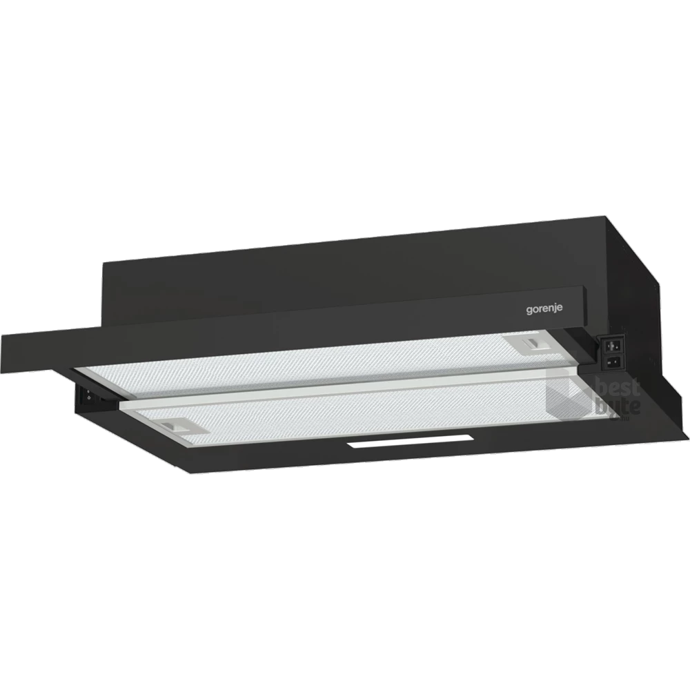 Gorenje TH60E3B fekete, szabadonálló, hagyományos, méret:60 cm, teleszkópos, zajszint:67 dB, páraelszívó