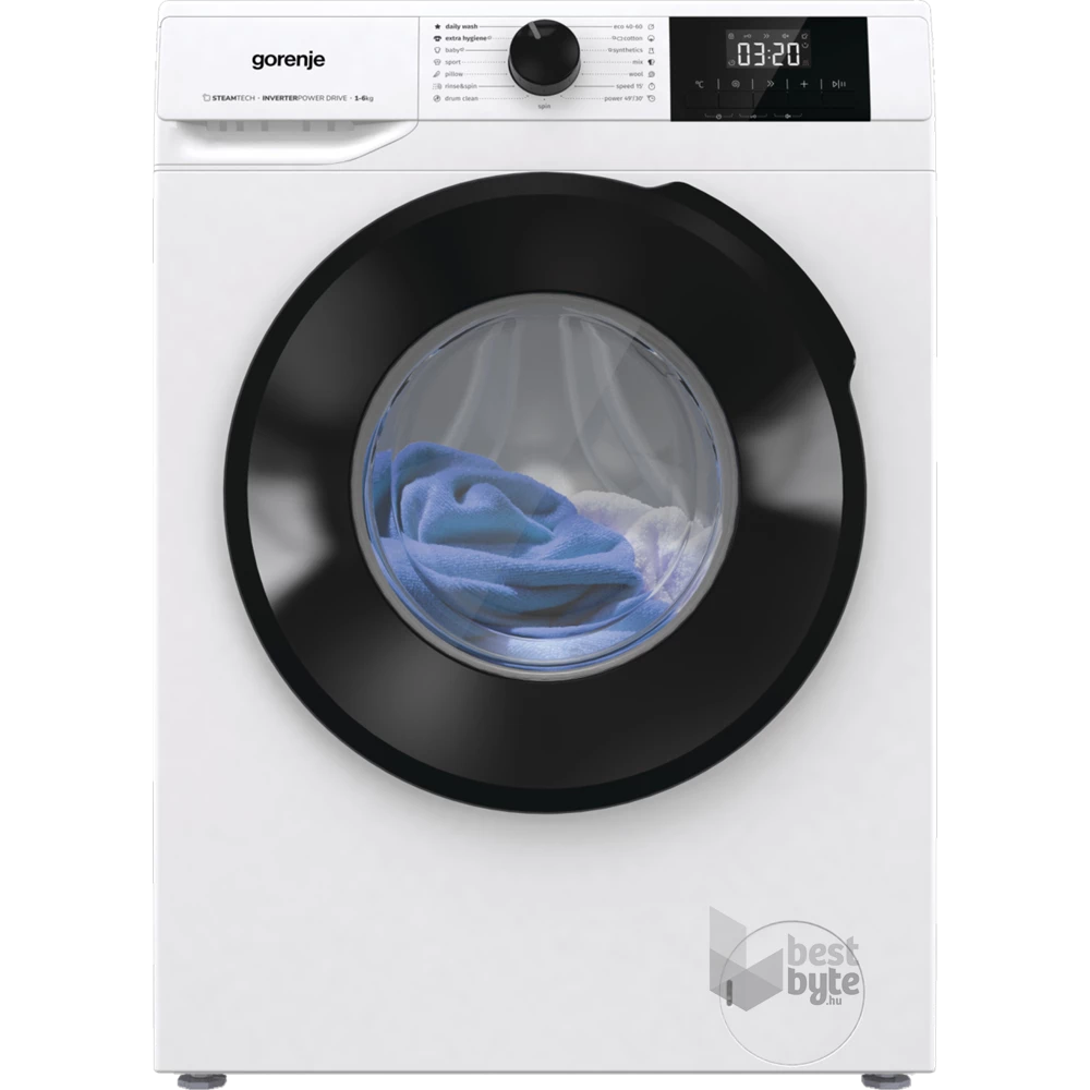 Gorenje W1NGPI61SBS fehér, elöltöltős, max.1000ford., 6 kg, mosógép
