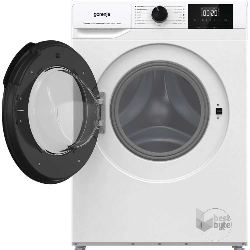Gorenje W1NGPI61SBS fehér, elöltöltős, max.1000ford., 6 kg, mosógép