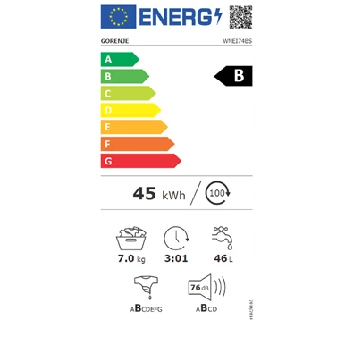 Gorenje WNEI74BS 7 kg elöltöltős mosógép