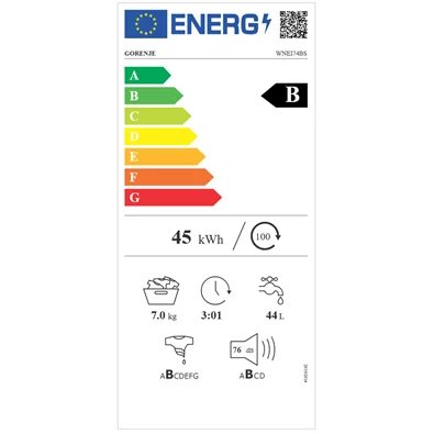 Gorenje WNEI74BS 7 kg elöltöltős mosógép