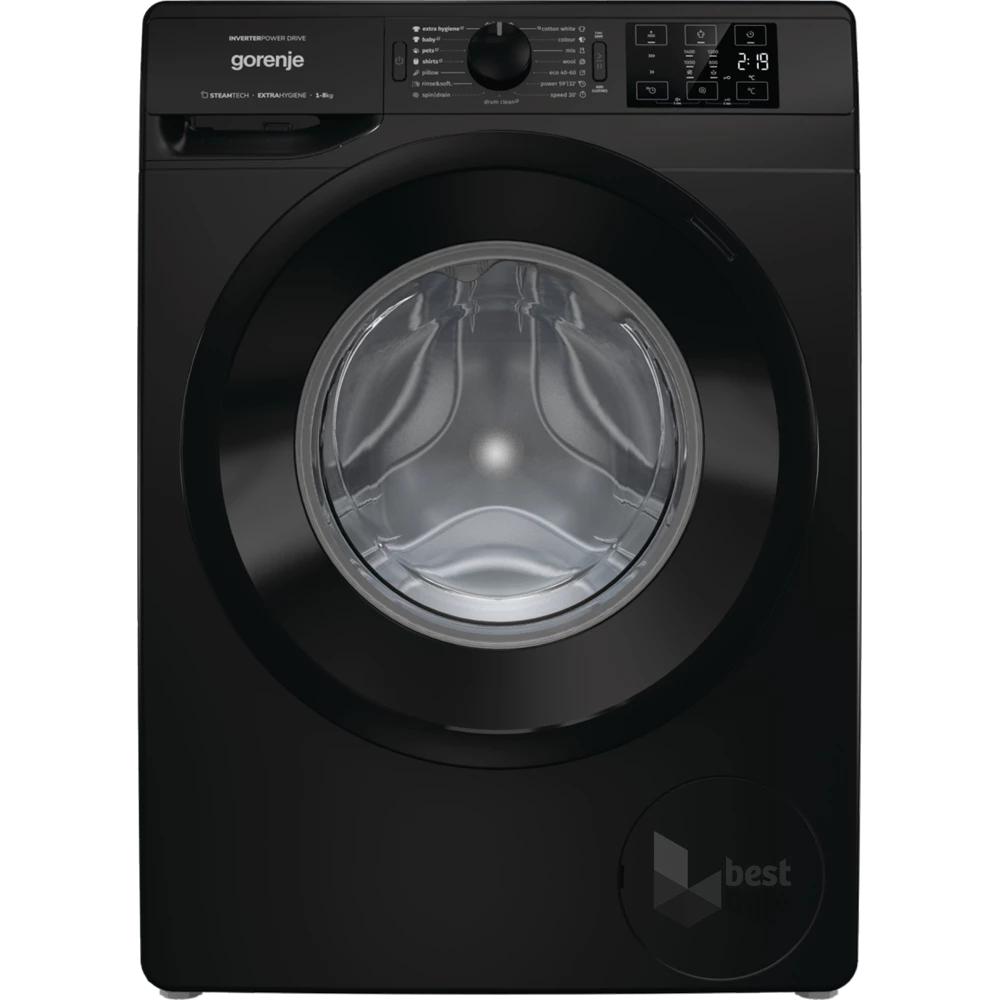Gorenje WNEI84AS/B fekete, elöltöltős, max.1400ford., 8 kg, mosógép