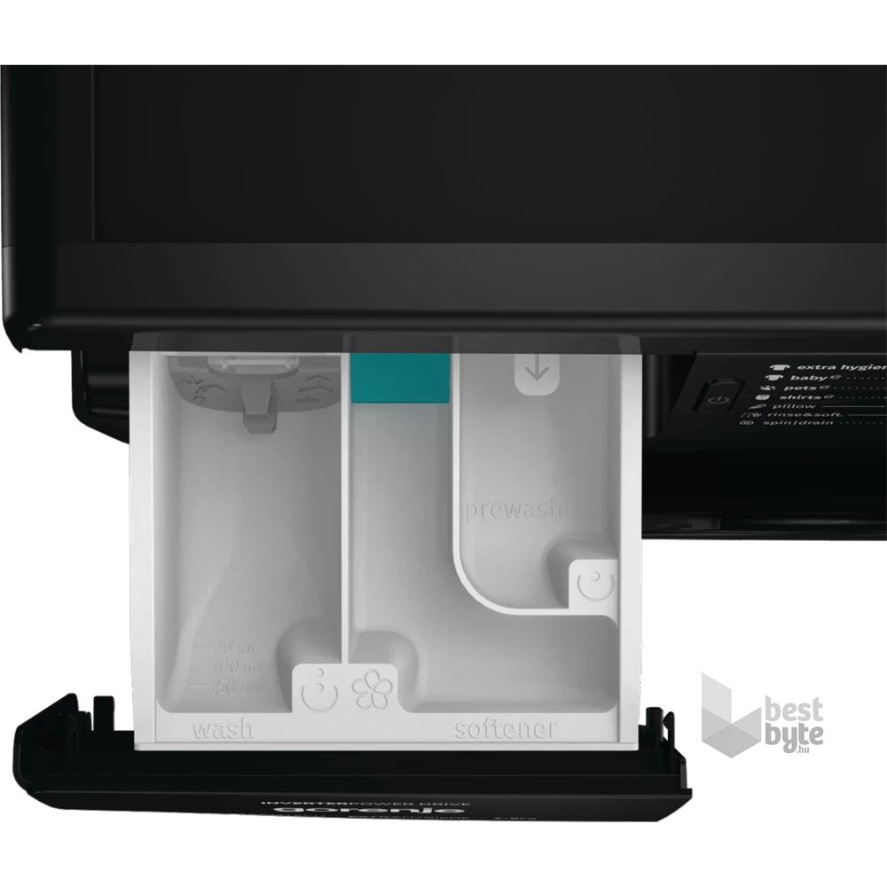 Gorenje WNEI84AS/B fekete, elöltöltős, max.1400ford., 8 kg, mosógép
