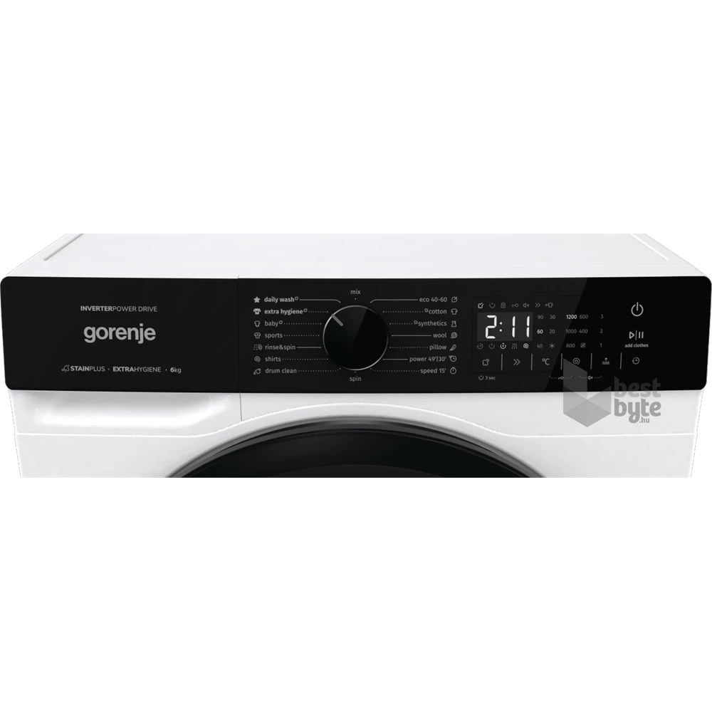 Gorenje WNHA62SASEU fehér, elöltöltős, keskeny, max.1200ford., 6 kg, mosógép