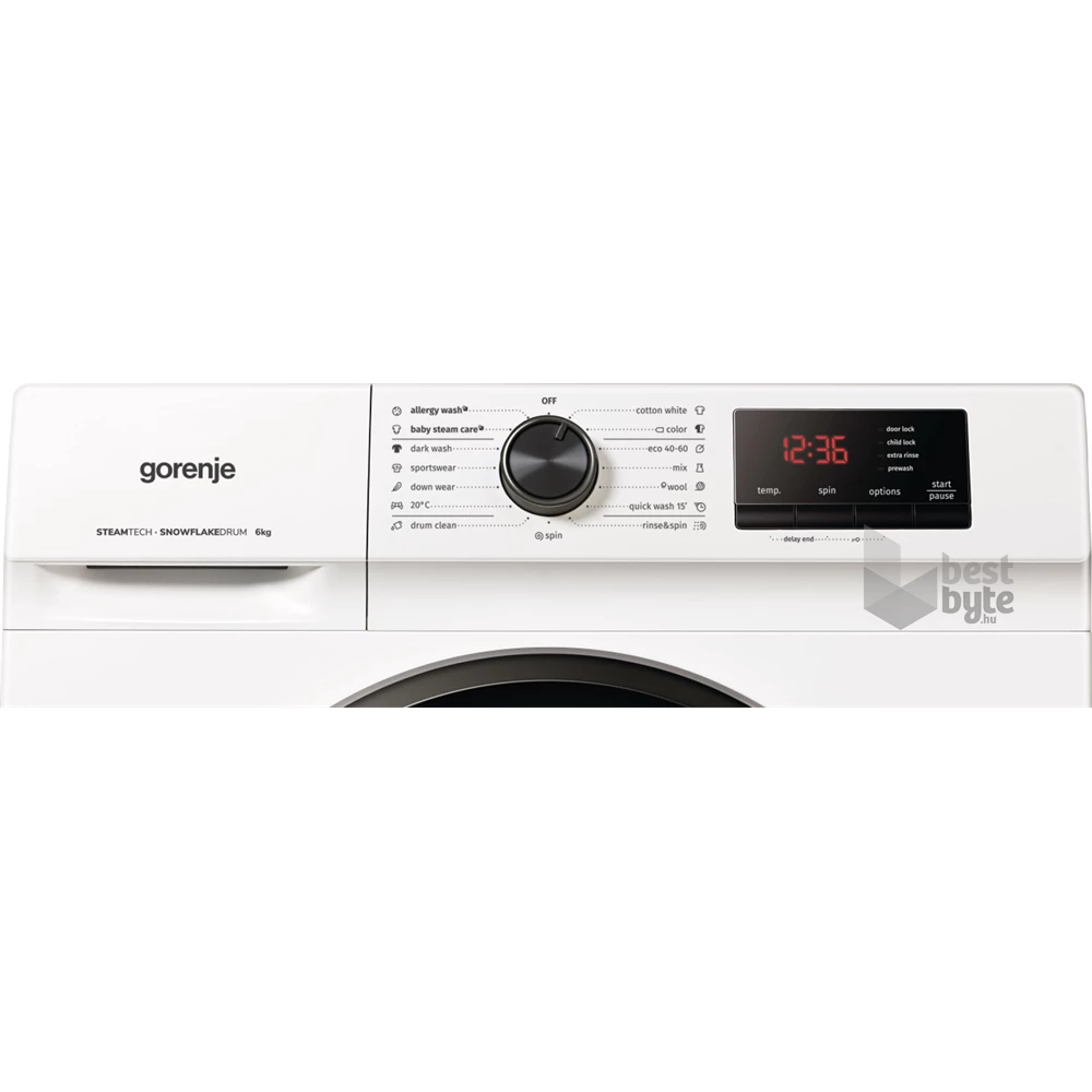 Gorenje WNHVB60SES fehér, elöltöltős, keskeny, max.1000ford., 6 kg, mosógép (Újszerű)