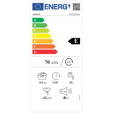 Gorenje WNHVB60SES keskeny 6 kg elöltöltős mosógép