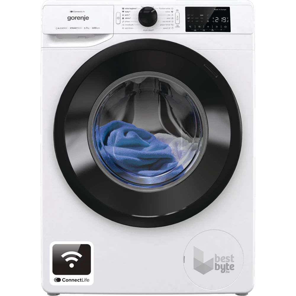 Gorenje WPNEI72A1SWIFI fehér, elöltöltős, max.1200ford., 7 kg, mosógép