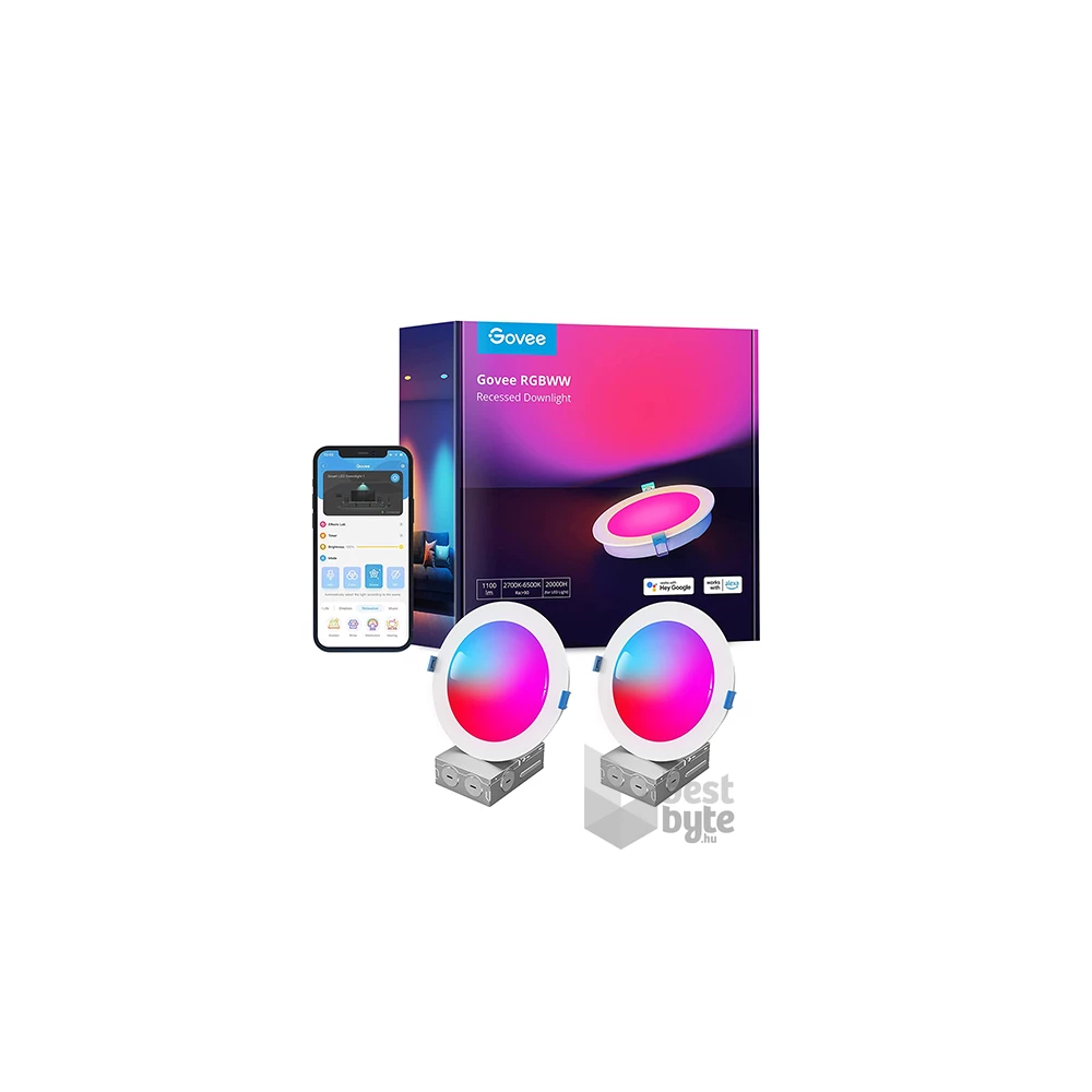 Govee GOVB601B 4" (2-es csomag) smart LED süllyesztett lámpa