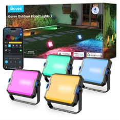 Govee GOVH8057 Wi-Fi+BLE+RGBICWW 4 db-os kültéri színes LED reflektorok