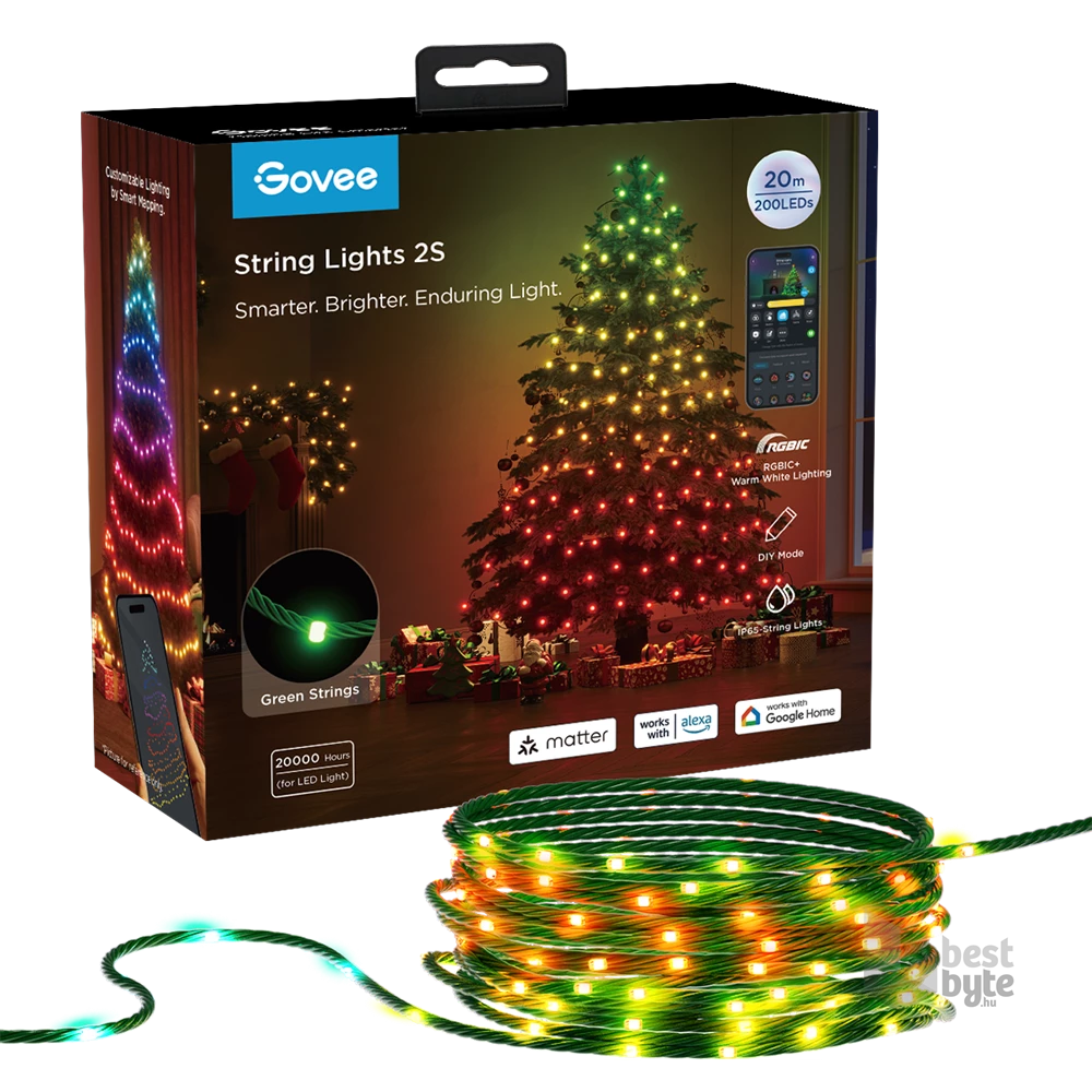 Govee GOVH80C4 RGBIC Smart WiFi c/ Matter/IP65/2S/20M LED fényfüzér