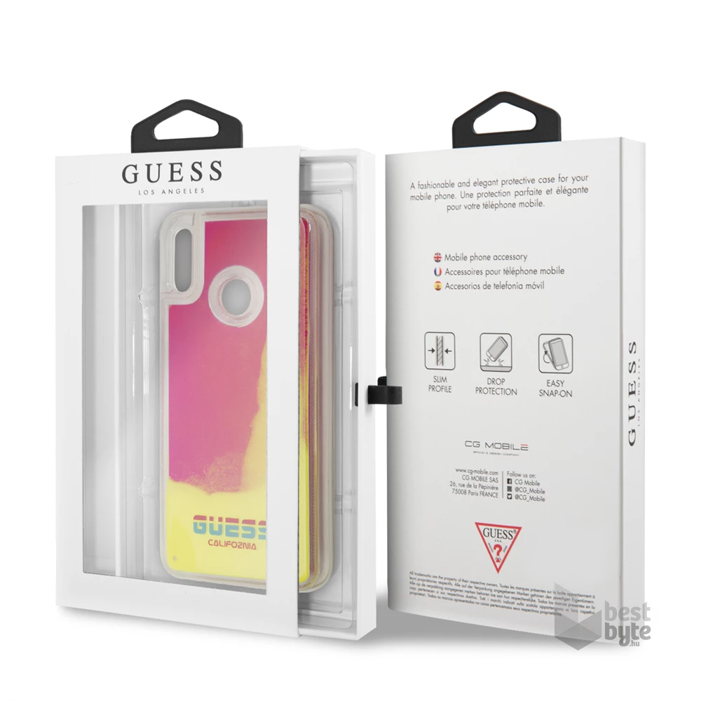 Guess California Huawei Psmart sötétben világító pink homok tok