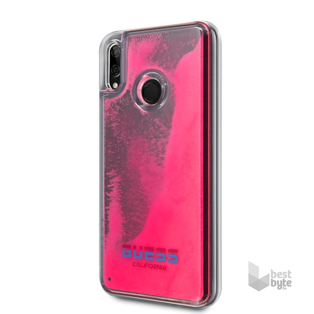Guess Huawei Psmart sötétben világító átlátszó pink homok tok