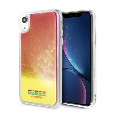 Guess iPhone XR homok/pink sötétben világító tok