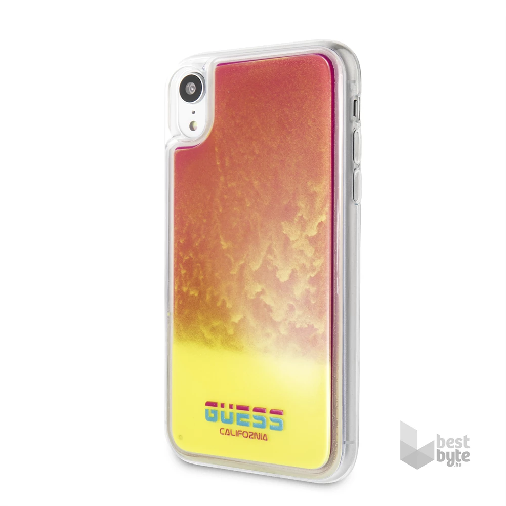 Guess iPhone XR homok/pink sötétben világító tok